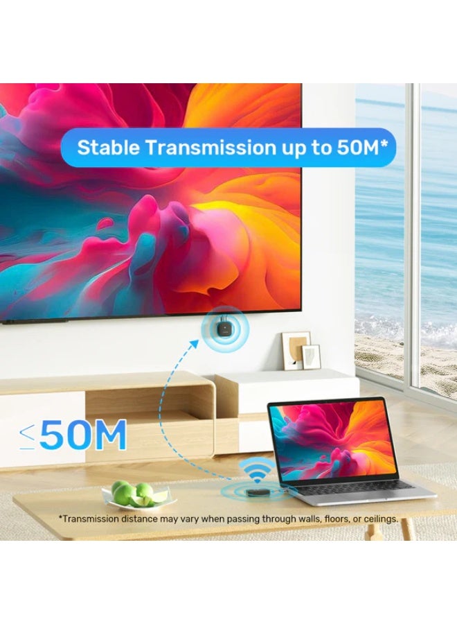 UNITEK USB-C Wireless HDMI Extender Kit Up to 50M,full HD 1080P@60Hz, Works with laptops, smartphones, TV Boxes to HDTVs, projectors and monitors, no WiFi connection required. Support Mirror and Extend Mode. Ideal to Use for Presentation and More,  - Image 3