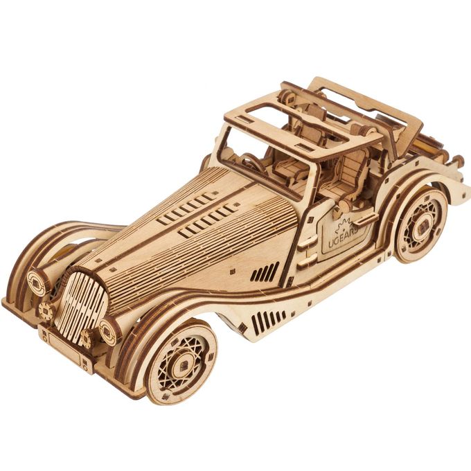 UGEARS Sports Car Rapid Mouse 3D Car Model Puzzle with Powerful Dual Engine System 3D Wooden Puzzles for Adults Challenging Roadster Model Car Kits to Build DIY 3D Puzzle Model Kits - Image 1