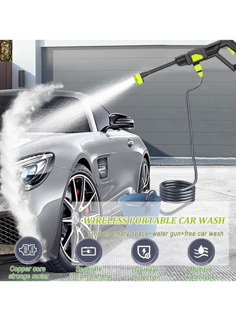 Cordless 48V High Power Pressure Washer with 12000mAh Battery Six in One Adjustable Nozzle Portable Electric Cleaner with Five Meter Hose for Car and Garden Use - Image 2
