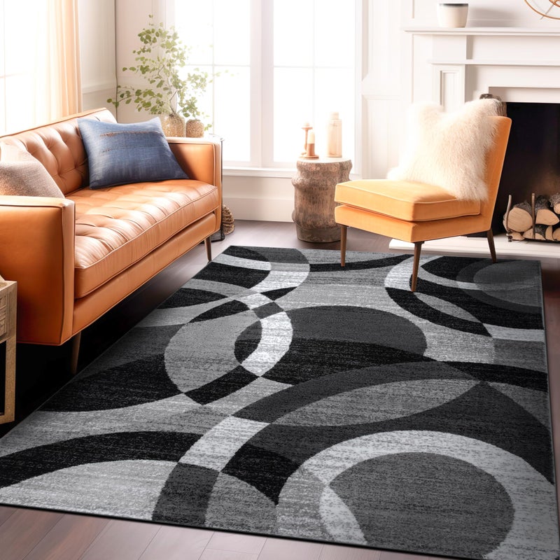 Rugshop Rugshop Contemporary Abstract Circles Perfect for high Traffic Areas of Your Living RoomBedroomHome OfficeKitchen Area Rug 66 x 9 Gray 
