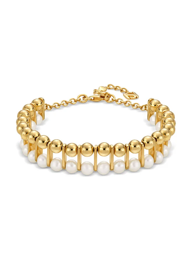 Saint Honore Paris Celeste Gold Plated Braclete with Pearls and Beads for Women's