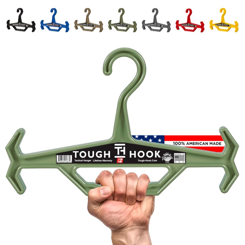 Tough Hook Original Heavy Duty Hangers  The Superhero of Hangers USAMade AntiSlip ABS Resin Tactical Hanger for Police Gear Scuba Gear  Dive BCD  DuraResin 200lb Cap Wetsuit Hanger 1 Foliage