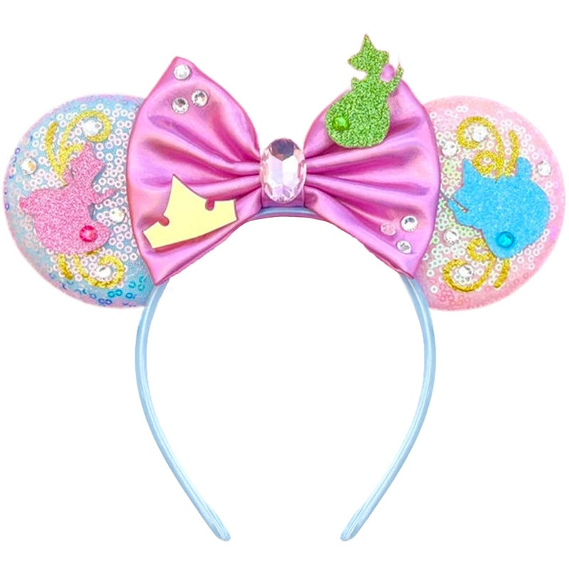 MADO Mouse Ears Headband, Hairband for Women, Girls, Adults, Kids, Unisex, 1 Count (Pack of 1), Sleping Beauty-02 - Image 1