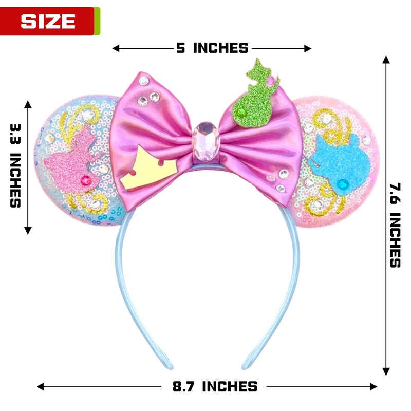 MADO Mouse Ears Headband, Hairband for Women, Girls, Adults, Kids, Unisex, 1 Count (Pack of 1), Sleping Beauty-02 - Image 2