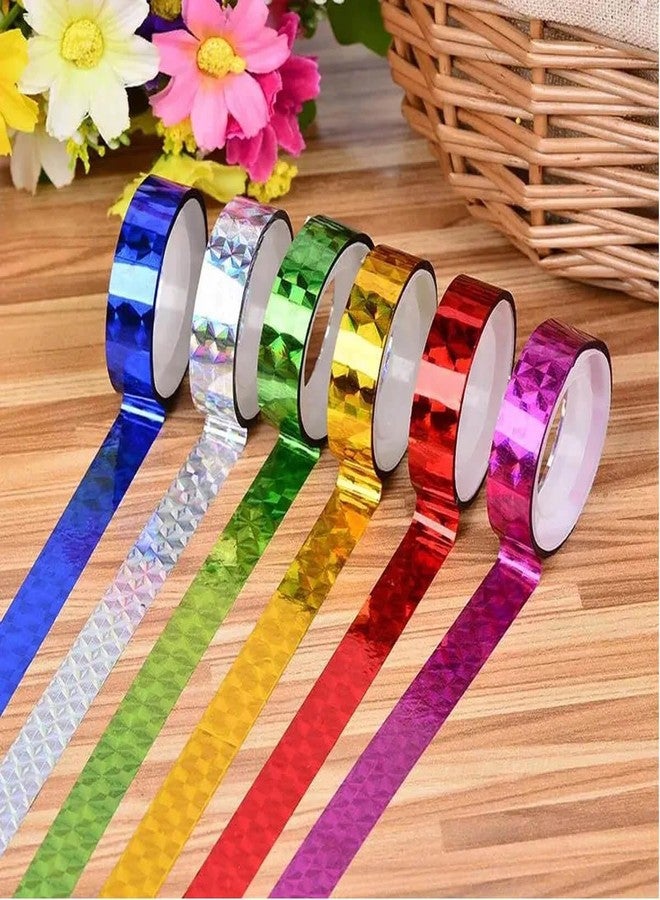 D-fix® 12PC-Colourful Decorative Adhesive Glitter Tape Rolls, Color Tape, Designer Tape, Decorative Material Craft Material Glitter Tape Decoration - Image 1