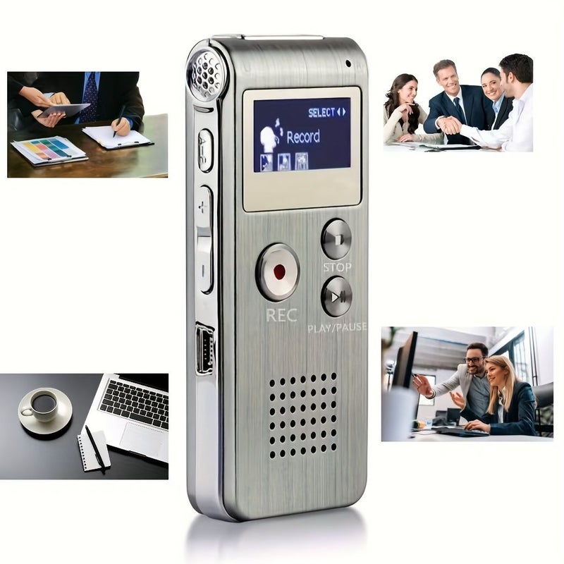 Multifunctional Rechargeable 8GB 650 Hour Digital Audio Voice Recorder MP3 Player Silvery - Image 2