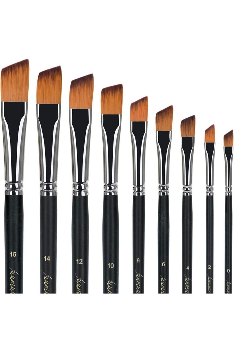 إيروريكس مجموعة فرش رسم احترافية بزاوية مكونة من 9 قطع للرسم بالألوان المائية والأكريليك والزيتية والجواش - Image 1