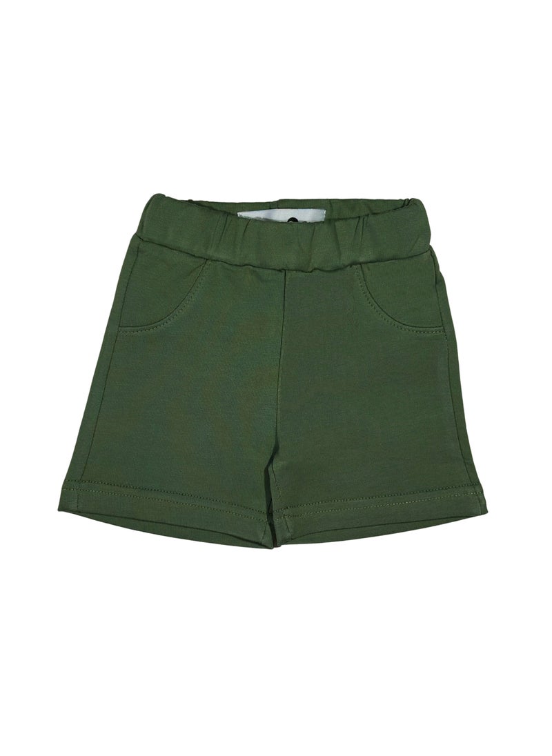 Baby Co. Grey Crocodile Set (Grey T-shirt + Olive Green Shorts)  - Image 3