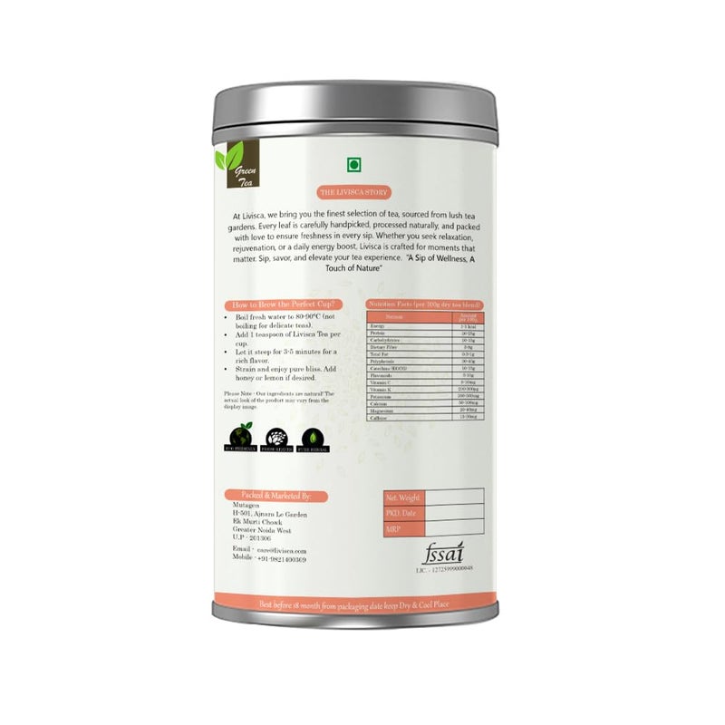 Livisca Elderflower Green Tea| Premium Herbal Blend with Green Tea & Elderflower Blossoms | Floral Detox & Wellness Tea - 100GM - Image 2