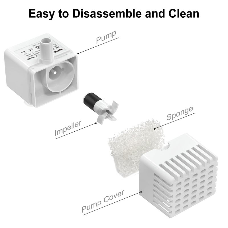 NPET Replacement Pump for Cat Water Fountain, Compatible with NPET WF050/WF020TP Pet Water Fountain - Image 5
