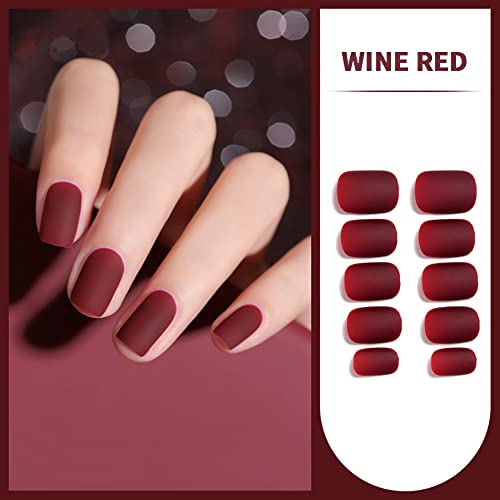 Anzailala Press On Nails Short Press On Manicure 24 Pcs Artificial Nail Jelly Glue on False Nails for Women Girls - Image 3