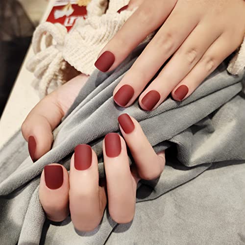 Anzailala Press On Nails Short Press On Manicure 24 Pcs Artificial Nail Jelly Glue on False Nails for Women Girls - Image 5