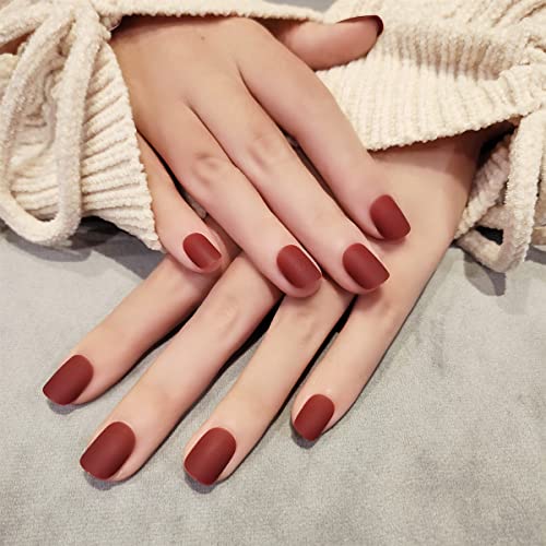 Anzailala Press On Nails Short Press On Manicure 24 Pcs Artificial Nail Jelly Glue on False Nails for Women Girls - Image 1