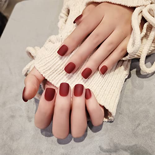 Anzailala Press On Nails Short Press On Manicure 24 Pcs Artificial Nail Jelly Glue on False Nails for Women Girls - Image 4