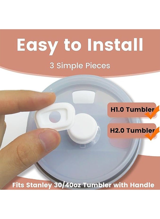 6PCS Secret Straw Cover Cap for Stanley Cup Silicone Straw Topper Compatible with Stanley 30&40 Oz Tumbler Drinking Straw Tip Covers Cups Accessories Protectors Plugs (White Set) - Image 4