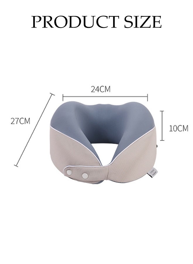 DUNISO Travel Pillow for Airplane Memory Foam Neck Pillow Neck with Storage Carry Bag， Support to Relieve Neck Tension Lightweight Compact Breathable Flight Pillow Comfortable U-shaped Pillow for Airplane Car Office Home Travel Camping - Image 4