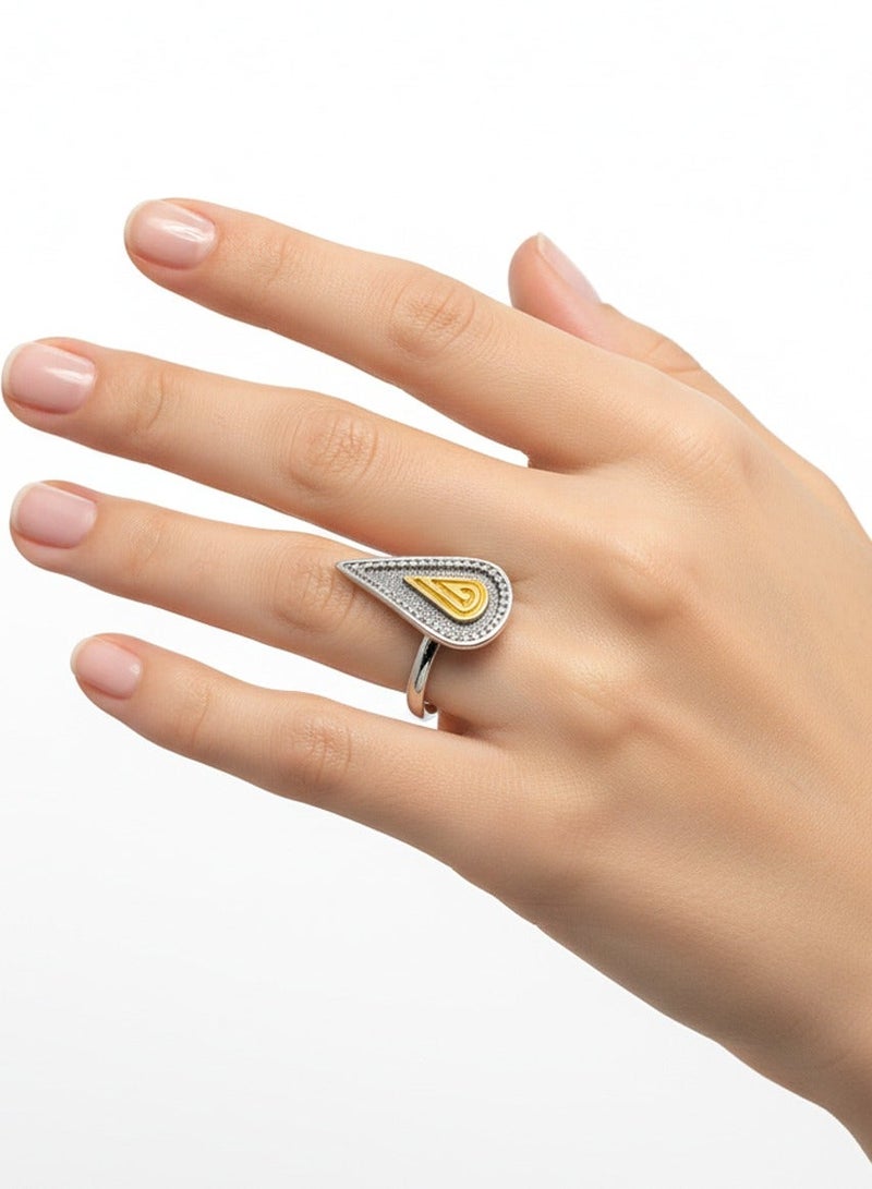 بي تي سي إيلا - خاتم فضة مطليه بالذهب (SIL0559) - Image 1
