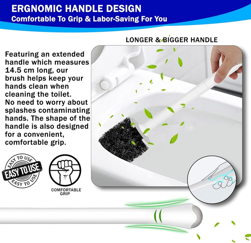 GVTECH Premium Toilet Bowl Brush and Holder Set with Non-Slip Handle - Image 4