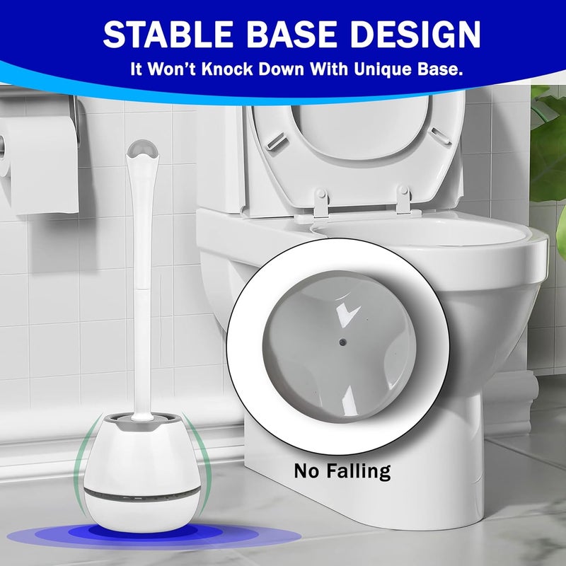 GVTECH Premium Toilet Bowl Brush and Holder Set with Non-Slip Handle - Image 3