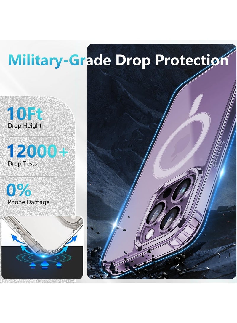 INFOSUN iPhone 14 Pro Max Case Clear Magsafe Slim Cover with 4 Corners Built-in Protective Cushion Anti-yellow Anti-collison Transparent Magnetic Cover for Apple iPhone 14 Pro Max 6.7 inch - Image 4