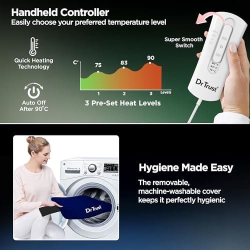 Dr Trust USA Orthopedic Electric Heating Pad with Temperature Controller I Heat Belt For Pain Relief, Lower Back Pain, Period Cramps, Lumbar, Shoulder & Knee-346 - Image 3