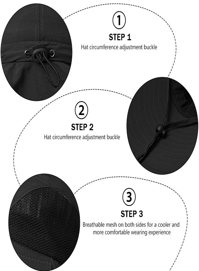 Gustave® Hat for Men, UPF 50+ Protection Wide Brim & Neck Flap Bucket Hat, Breathable Mesh, Adjustable Fit, Windproof Strap - Fashionable & Durable for Hiking, Fishing, Gardening - Image 4