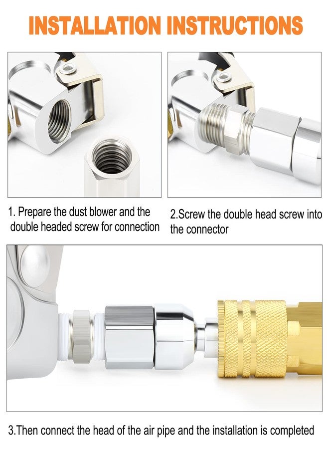 GASHER Air Hose Fittings Industrial Swivel 1/4" Air Quick Connect Male and Female Plugs with 1/4" NPT Thread. 6-Piece Pack - Image 2