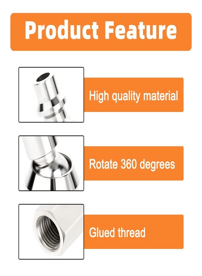 GASHER Air Hose Fittings Industrial Swivel 1/4" Air Quick Connect Male and Female Plugs with 1/4" NPT Thread. 6-Piece Pack - Image 3