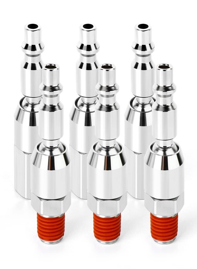GASHER Air Hose Fittings Industrial Swivel 1/4" Air Quick Connect Male and Female Plugs with 1/4" NPT Thread. 6-Piece Pack - Image 1