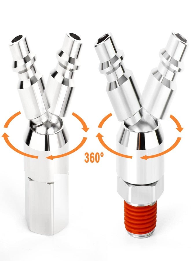GASHER Air Hose Fittings Industrial Swivel 1/4" Air Quick Connect Male and Female Plugs with 1/4" NPT Thread. 6-Piece Pack - Image 5