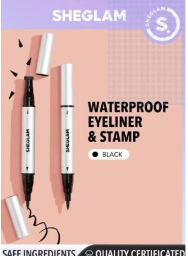 شيجلام SHEGLAM Dual Waterproof Eyeliner - Black Wing It Black - Image 1