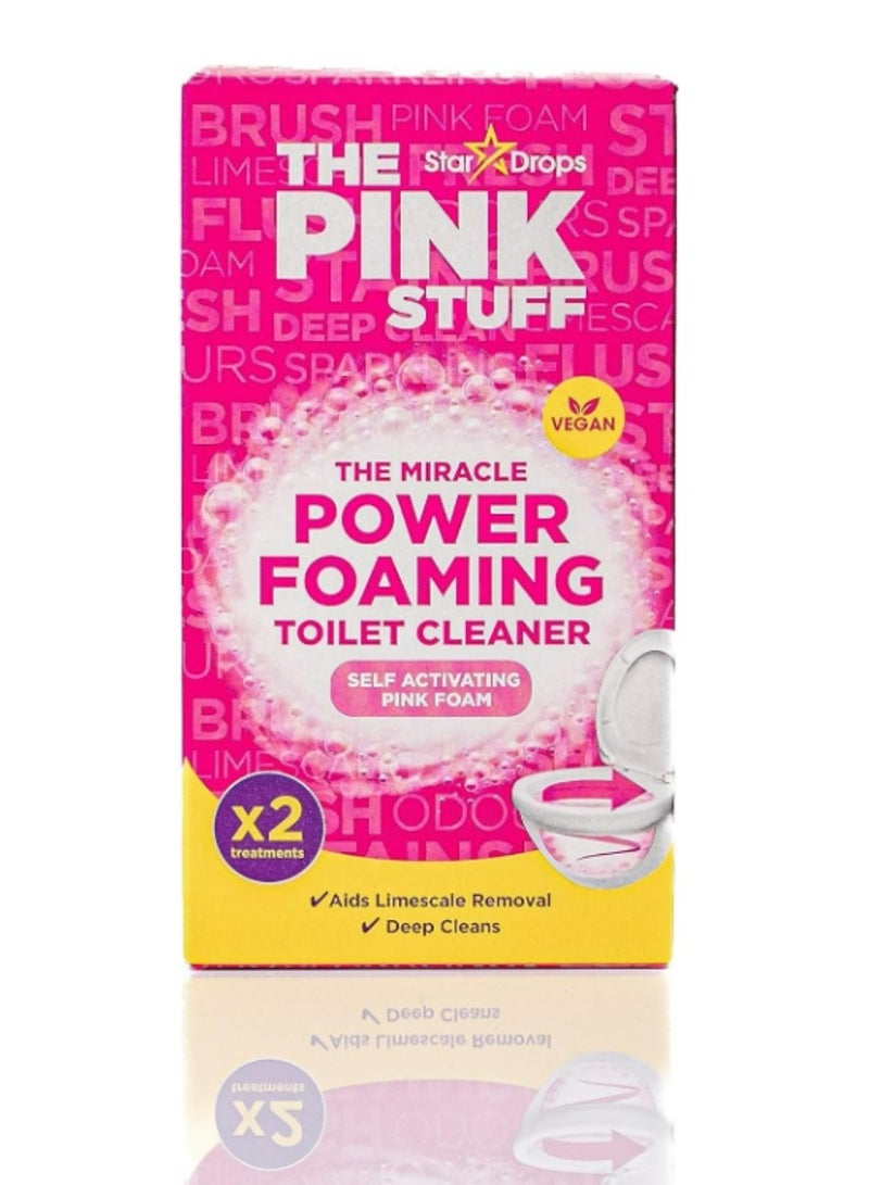 ذا بينك ستاف منظف المرحاض الرغوي ذا ميراكل باور - علاجين - فوم زهري ذاتي التنشيط 3x100g - Image 1