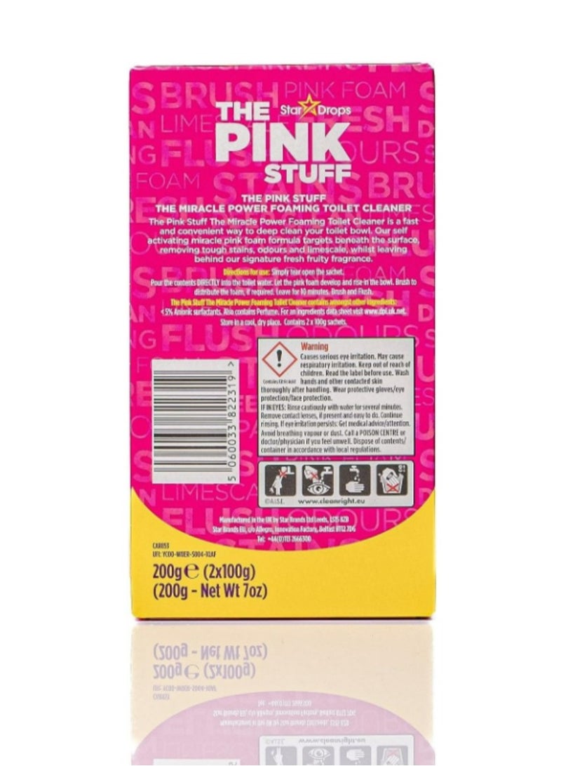ذا بينك ستاف منظف المرحاض الرغوي ذا ميراكل باور - علاجين - فوم زهري ذاتي التنشيط 3x100g - Image 2