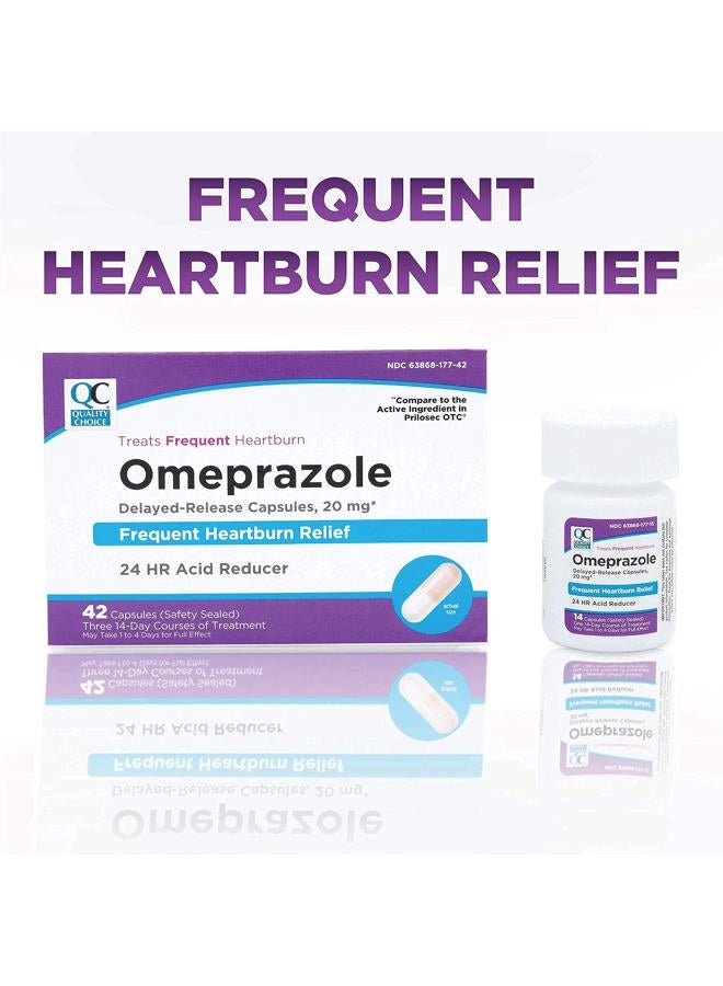 Quality Choice Omeprazole Delayed Release Acid Reducer Capsules, 20mg Frequent Heartburn Treatment, Contains Three 14 Day Courses of Treatment 42 Count - Image 3