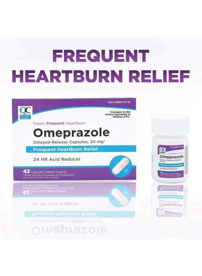 Quality Choice Omeprazole Delayed Release Acid Reducer Capsules, 20mg Frequent Heartburn Treatment, Contains Three 14 Day Courses of Treatment 42 Count - Image 5