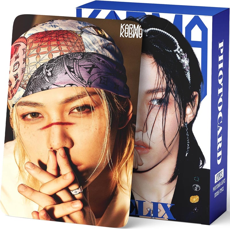 PYAJUU Stray Kids KARMA Photocards 127PCS KARMA Album Photo Card Set Stray Kids The 4th Album Merch 55 PCS Photocard and 72 PCS Stickers Gift for STAY Straykids 2025 Gift Set (FELIX) - Image 1