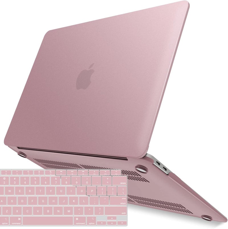 I Benzer Compatible with New MacBook Air 13 inch Case 2022 2021 2020 M1 A2337 A2179 A1932, Plastic Hard Shell Case with Keyboard Cover for Mac Retina Display with Touch ID, Rose Gold, MAT13-MPK+1B - Image 1