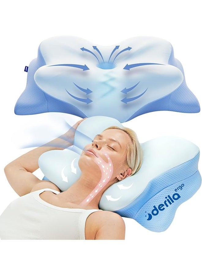 Derila Ergo Neck Pillow, Memory Foam Support Ergonomic Pillow For Sides, Back And Stomach Sleepers (Pack Of 1) - Image 1