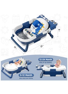 Foldable Baby Bathtub with Thermometer, Soft Float Pad & Hooded Towel – Portable Infant Bath Tub for Newborn to Toddler (0-36M), Space-Saving Design with Drainage, Ideal for Travel & Home Use - pzsku/Z35D3C20A8A8011448509Z/45/_/1728871047/63d7ea17-7133-4143-9719-47e67f1c52a9