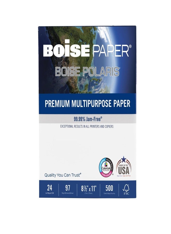 Boise® POLARIS® Premium Multi-Use Printer & Copy Paper, 1 Ream, White, Letter (8.5" x 11"), 500 Sheets Per Ream, 24 Lb, - Image 1