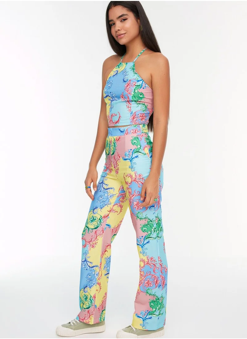 trendyol Printed High Waist Pants