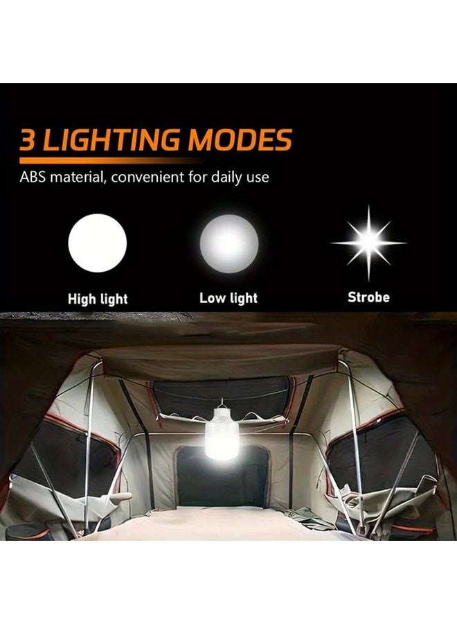 2pcs Mini Tent Night Lamp With Hook USB Rechargeable Portable Hanging Bulb Light - Image 4