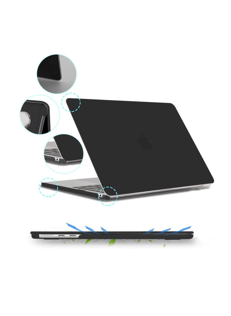Generic For MacBook Air 13.6 Inch Case 2022 --2025 Release A2681 M2/ A3113 M3 /A3240 M4, Frosted Matte Hard Shell Cover with Keyboard Cover & Screen Film for MacBook Air 13.6", Frosted Black  - Image 4