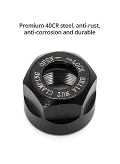 Arabest ER11 A Collet Clamping Nuts for CNC Milling Chuck Holder Lathe, 4 Pack (Black), M14 Thread  - Image 2