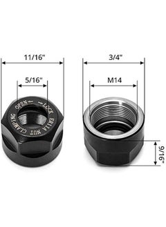 Arabest ER11 A Collet Clamping Nuts for CNC Milling Chuck Holder Lathe, 4 Pack (Black), M14 Thread  - Image 5