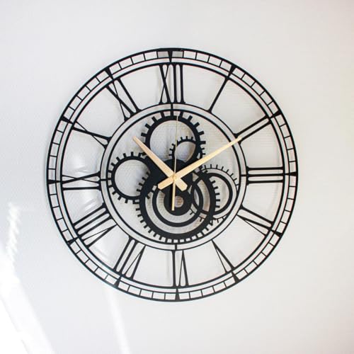 AVVIC MART Stylish Metal Analog Wall Clock for Living Room, Bedroom, Office, Kitchen, Home and Hall | Antique Fancy Big Size Modern Wall Watch for Home Decor (DA-190, 40CM) - Image 1