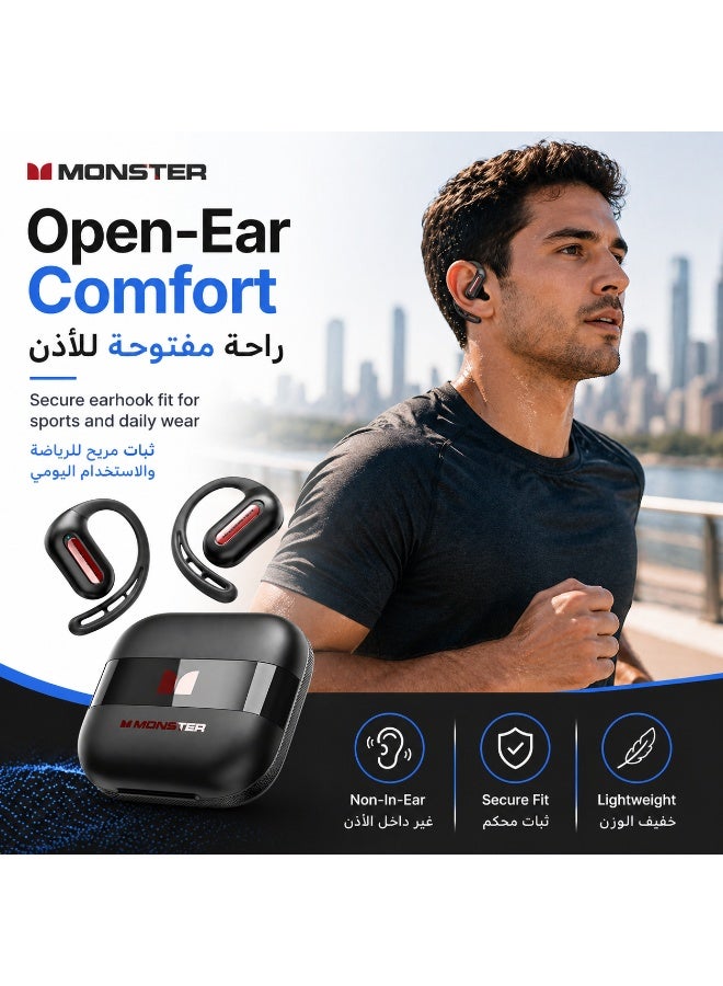 Monster AI Translator Open Ear Headphones, Wireless Bluetooth 6.0 Ear Hook Earbuds with Real Time Translation, Noise Reduction, Long Battery Life for Sports & Travel - Image 4