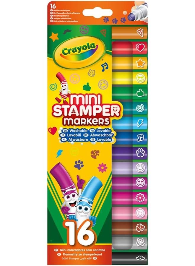 Crayola Set of mini felt-tip pens Markers with washable stamps x 16 pcs - Image 2