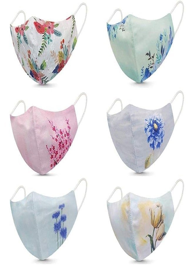 Hetvin Pure Cotton Face Mask with Nose Pin, Melt Blown Layer, Adjustable Ear Loop & Ear Saver Strap, Reusable Washable Fabric Mask For Men & Women (Printed Face mASk) - Image 1
