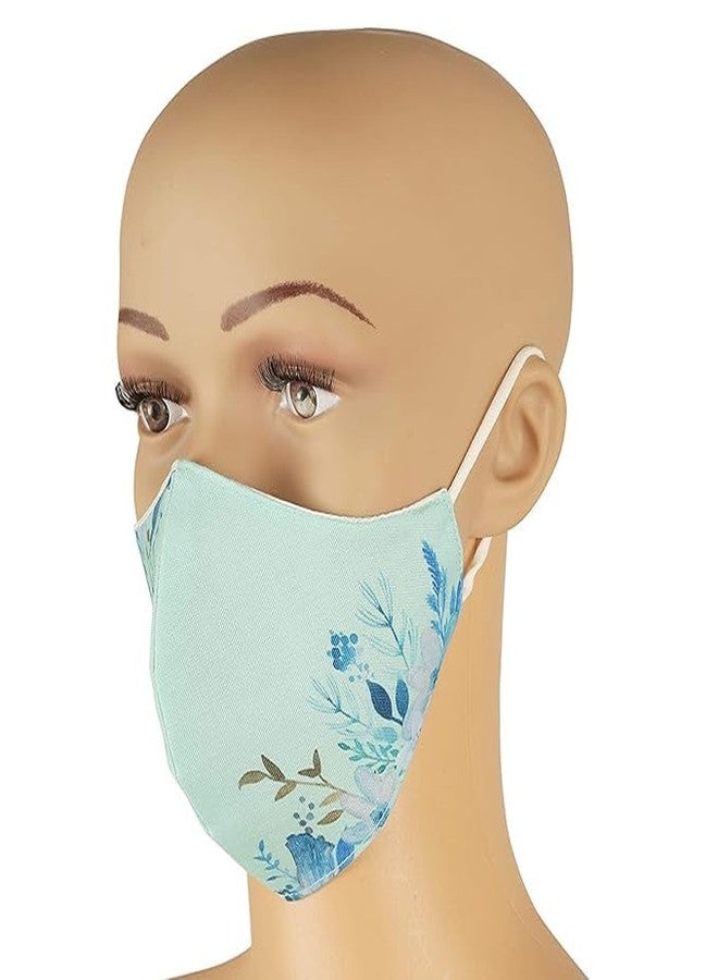Hetvin Pure Cotton Face Mask with Nose Pin, Melt Blown Layer, Adjustable Ear Loop & Ear Saver Strap, Reusable Washable Fabric Mask For Men & Women (Printed Face mASk) - Image 4